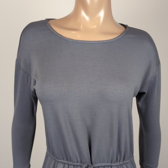 JustFab Dolman Drawstring Dress Elastic Tie Waist Cropped Long Sleeve Casual - Picture 3 of 10